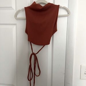 Burnt Orange Open Back Crop Top